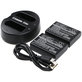 Battery 2pcs with charger for Nikon Coolpix P7000, P7700, D3100, D3200, D5100, 1030mAh, Li-Ion, 7.4V, EN-EL14, HQ