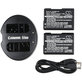 Battery 2pcs with charger for Nikon Coolpix P7000, P7700, D3100, D3200, D5100, 1030mAh, Li-Ion, 7.4V, EN-EL14, HQ