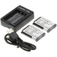 Battery 2pcs with charger for Sony Cyber-shot DSC-RX100, Cyber-shot DSC-WX300B, 1150mAh, Li-Ion, 7.4V, NP-BX1, HQ