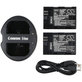 Battery 2pcs with charger for Canon EOS 5D Mark II, EOS 7D, 2000mAh, Li-Ion, 7.4V, LP-E6, HQ