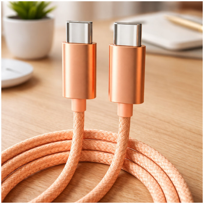 USB-C / USB-C Cable with Fast Charging, PD 60W, 2m, Orange