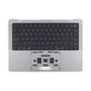 Top case keyboard frame for MacBook Pro 14", A2442 (2021), A2779 (2023), with US keyboard and battery, Space Gray, 661-21972, Genuine Apple