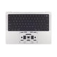 Top case keyboard frame for MacBook Pro 14", A2442 (2021), A2779 (2023), with US keyboard and battery, Silver, 661-21973, Genuine Apple