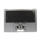 Top case keyboard frame for MacBook Pro 14", A2442 (2021), A2779 (2023), with US keyboard and battery, Space Gray, 661-32210, Genuine Apple