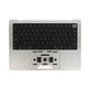 Top case keyboard frame for MacBook Pro 14", A2442 (2021), A2779 (2023), with US keyboard and battery, Silver, 661-32211, Genuine Apple