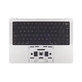 Top case keyboard frame for MacBook Pro 14", A2918 (2023), with US keyboard and battery, Silver, 661-35709, Genuine Apple