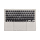 Top case keyboard frame for MacBook Air 13", A3113 (2024), with US keyboard and battery, Starlight, 661-40229, Genuine Apple