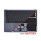Top case keyboard frame for MacBook Air 13", A3113 (2024), with US keyboard and battery, Midnight, 661-40230, Genuine Apple