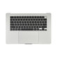 Top case keyboard frame for MacBook Air 15", A3114 (2024), with US keyboard and battery, Silver, 661-40267, Genuine Apple