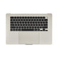 Top case keyboard frame for MacBook Air 15", A3114 (2024), with US keyboard and battery, Starlight, 661-40268, Genuine Apple