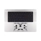 Top case keyboard frame for MacBook Pro 16", A3403 (2024), with US keyboard and battery, Silver, 661-42824, Genuine Apple