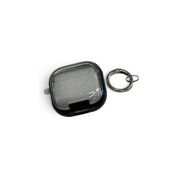 Silicone Case with Phone Stand and Carabiner for AirPods 4, Black