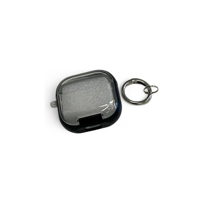 Silicone Case with Phone Stand and Carabiner for AirPods 4, Black