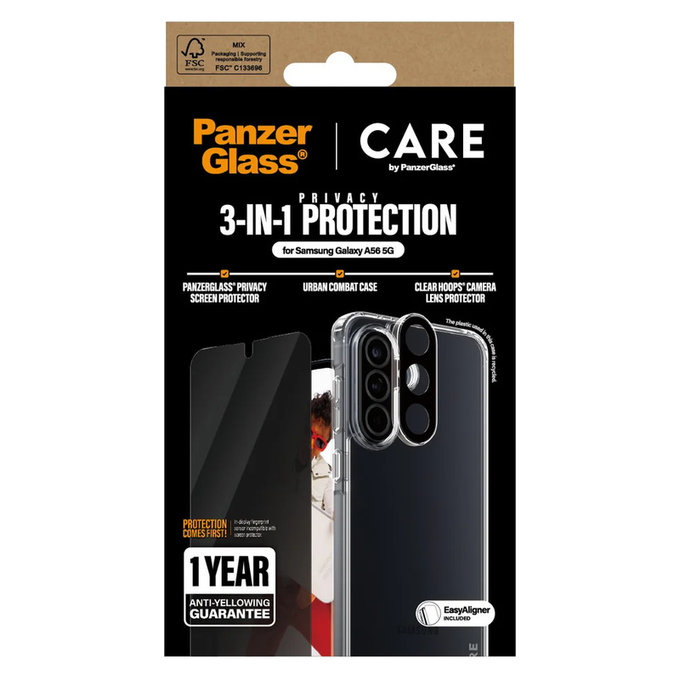 Bundle 3-in-1 Privacy for Samsung Galaxy A56 5G, PanzerGlass