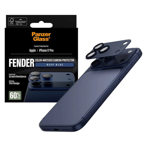 Fender Camera Lens Protector for iPhone 17 Pro, Blue, PanzerGlass