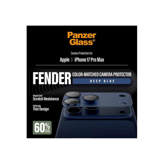 Fender Camera Lens Protector for iPhone 17 Pro Max, Blue, PanzerGlass
