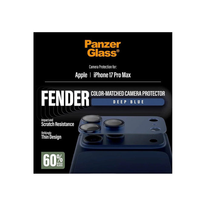Fender Camera Lens Protector for iPhone 17 Pro Max, Blue, PanzerGlass