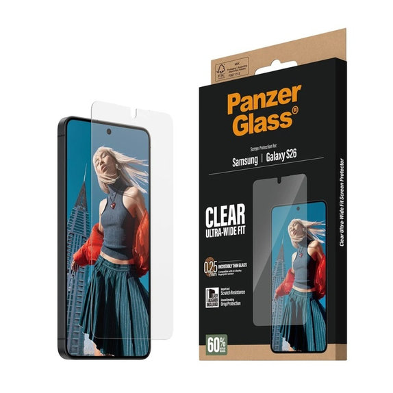 PanzerGlass - UWF Tempered Glass with Applicator for Samsung Galaxy S26, clear