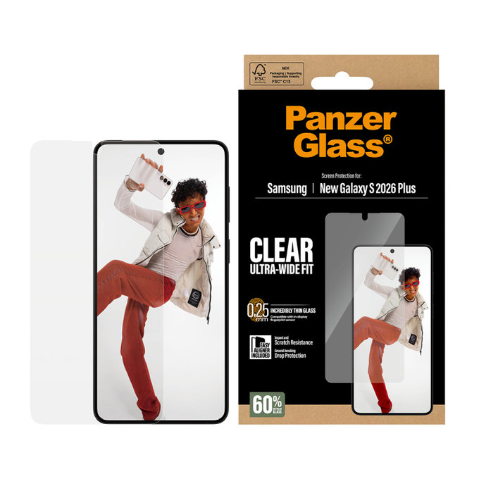 PanzerGlass - UWF Tempered Glass with Applicator for Samsung Galaxy S26+, clear