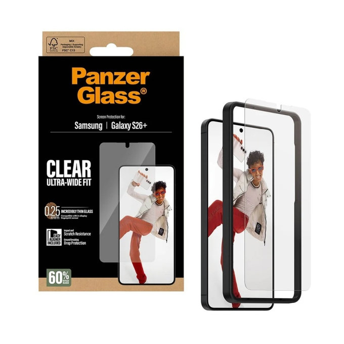 PanzerGlass - UWF Tempered Glass with Applicator for Samsung Galaxy S26+, clear