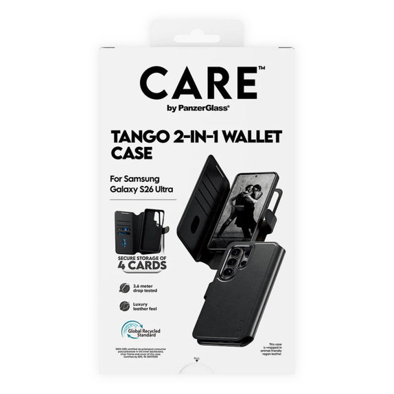 Case Wallet Tango Two-In-One with QI for Samsung S26 Ultra, Black, CARE