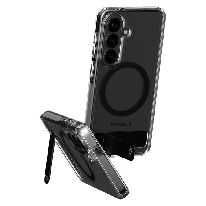 Case Kickstand with Black QI for Samsung Galaxy S26, Transparent, PanzerGlass