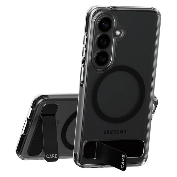 Case Kickstand with Black QI for Samsung Galaxy S26, Transparent, PanzerGlass