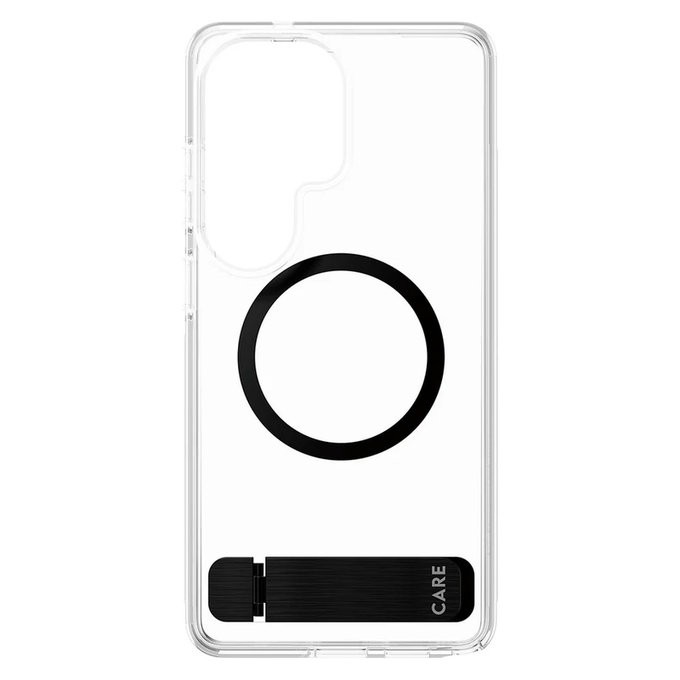 Case Kickstand with Black QI for Samsung Galaxy S26 Ultra, Transparent, PanzerGlass