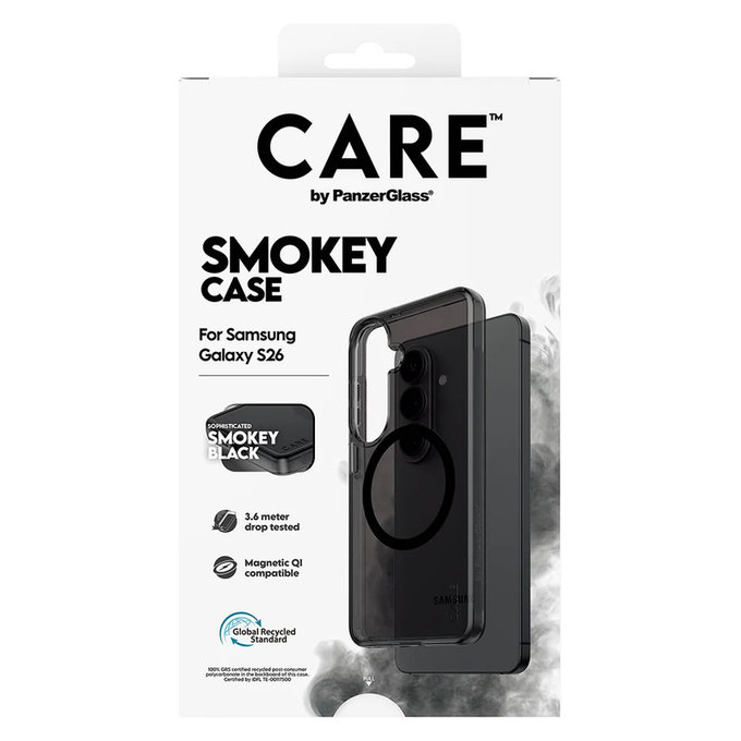 Case Smokey with Black QI for Samsung Galaxy S26, Black, PanzerGlass