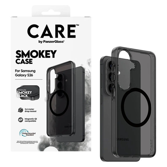 Case Smokey with Black QI for Samsung Galaxy S26, Black, PanzerGlass