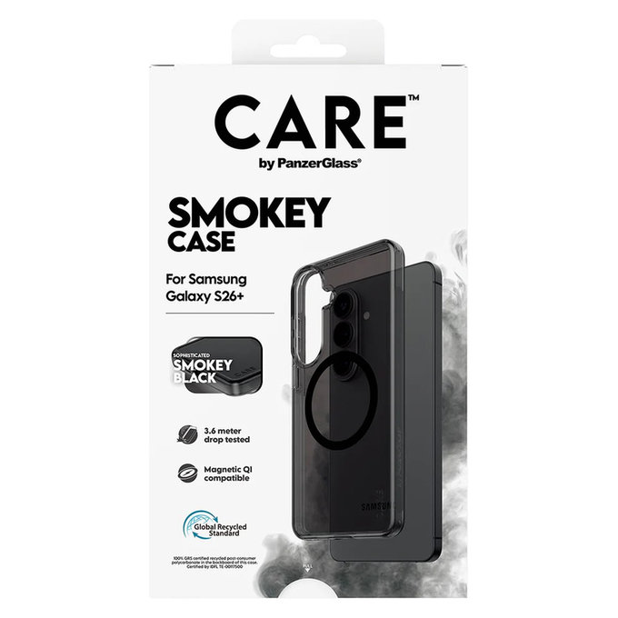Case Smokey with Black QI for Samsung Galaxy S26+, Black, PanzerGlass