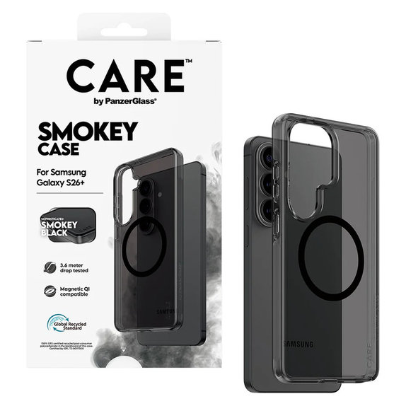 Case Smokey with Black QI for Samsung Galaxy S26+, Black, PanzerGlass