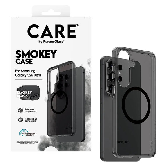 Case Smokey with Black QI for Samsung Galaxy S26 Ultra, Black, PanzerGlass