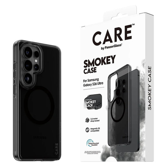 Case Smokey with Black QI for Samsung Galaxy S26 Ultra, Black, PanzerGlass