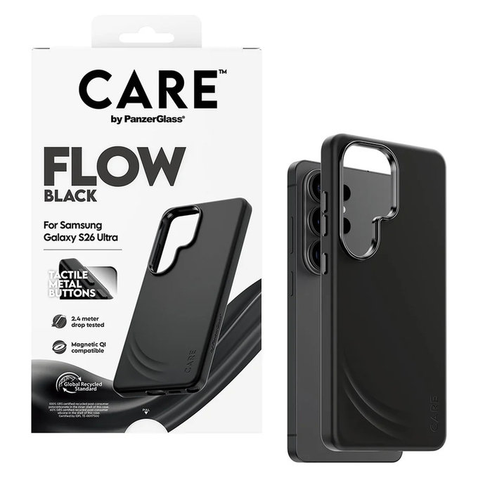 Case FLOW with QI for Samsung Galaxy S26 Ultra, Black, PanzerGlass