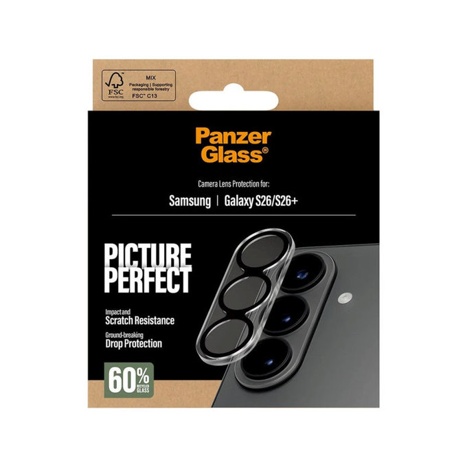 PicturePerfect Camera Lens Protector for Samsung S26/S26+, Black, PanzerGlass