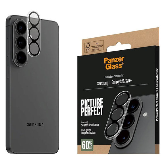 PicturePerfect Camera Lens Protector for Samsung S26/S26+, Black, PanzerGlass