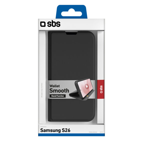 SBS - Book Wallet Smooth Case for Samsung Galaxy S26, black