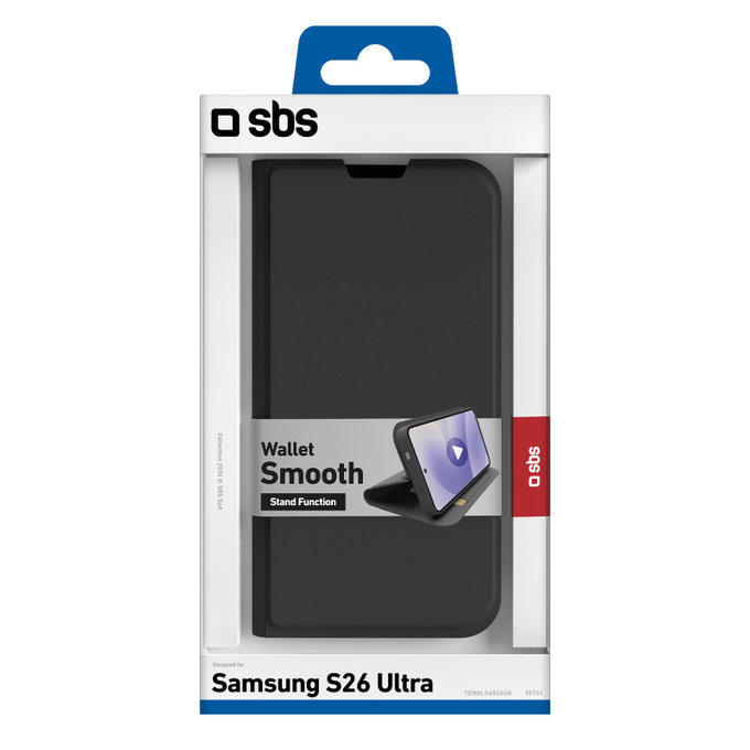 SBS - Book Wallet Smooth Case for Samsung Galaxy S26 Ultra, black