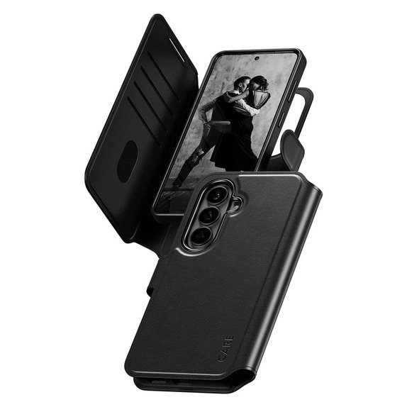 Case Tango Wallet Two-In-One with QI for Samsung Galaxy S26, Black, PanzerGlass