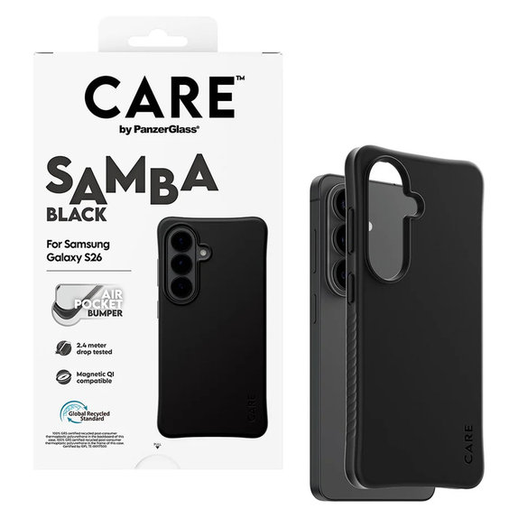 Case Samba with QI for Samsung Galaxy S26, Black, PanzerGlass