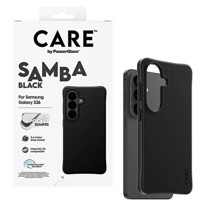 Case Samba with QI for Samsung Galaxy S26, Black, PanzerGlass