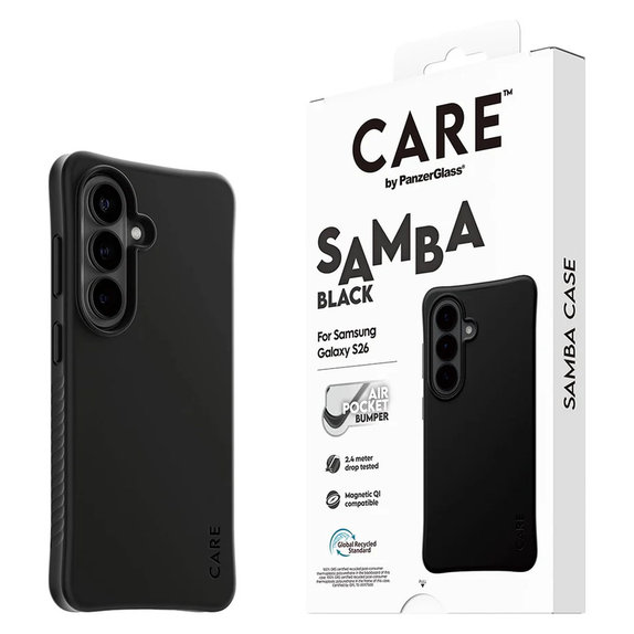 Case Samba with QI for Samsung Galaxy S26, Black, PanzerGlass