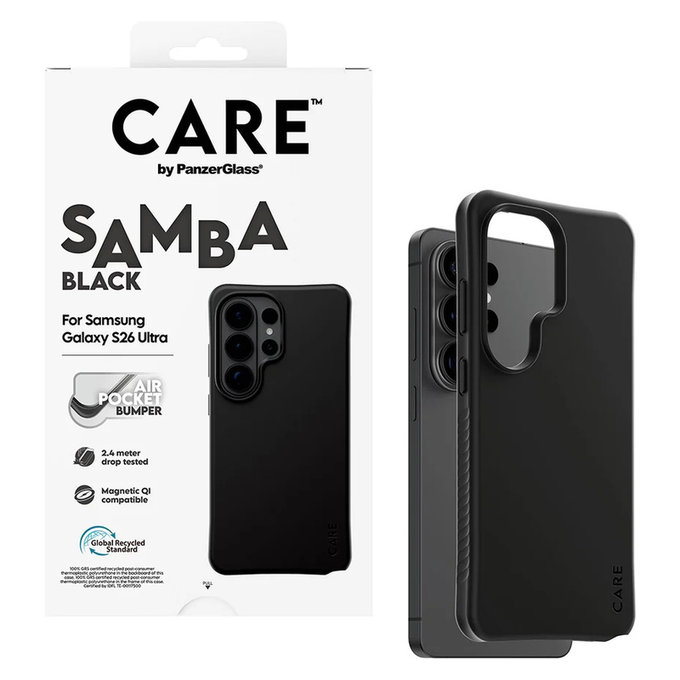 Case Samba with QI for Samsung Galaxy S26 Ultra, Black, PanzerGlass