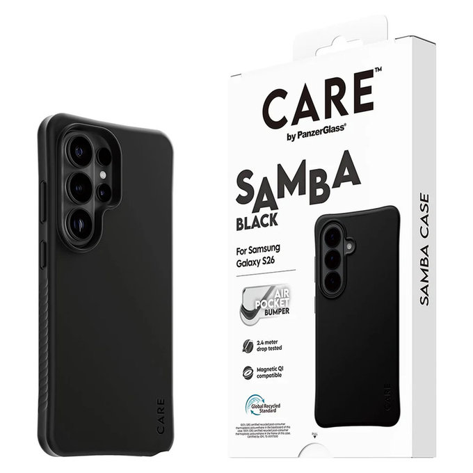 Case Samba with QI for Samsung Galaxy S26 Ultra, Black, PanzerGlass