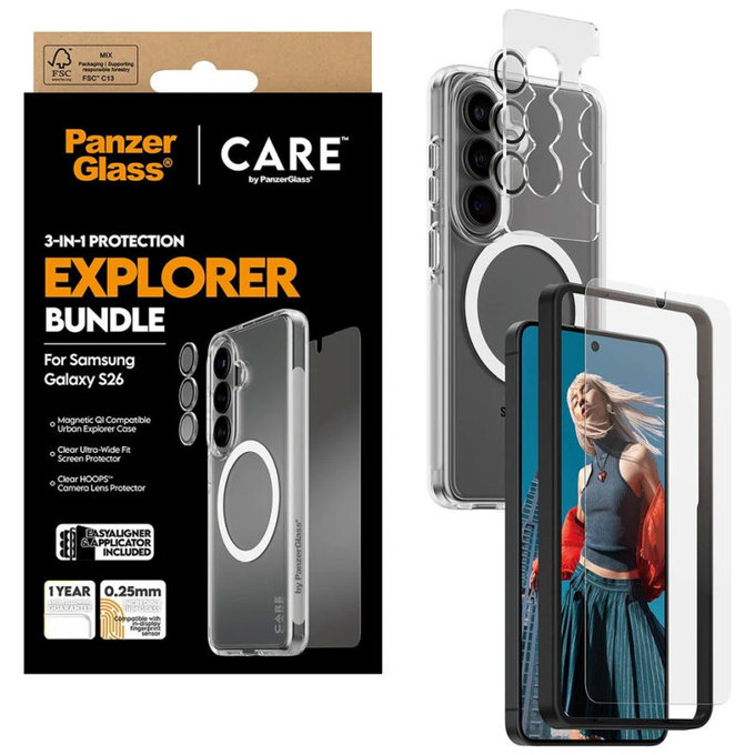 Bundle 3-in-1 Explorer for Samsung S26, PanzerGlass