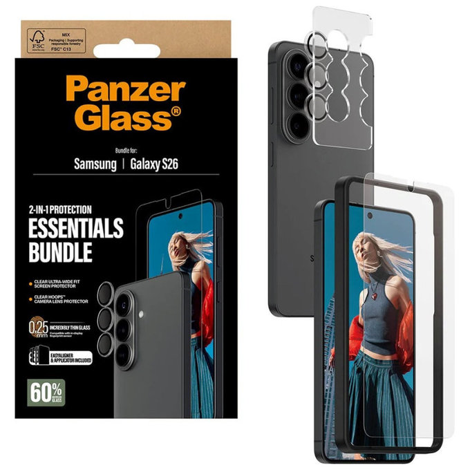 Bundle Essentials 2-in-1 for Samsung S26, PanzerGlass