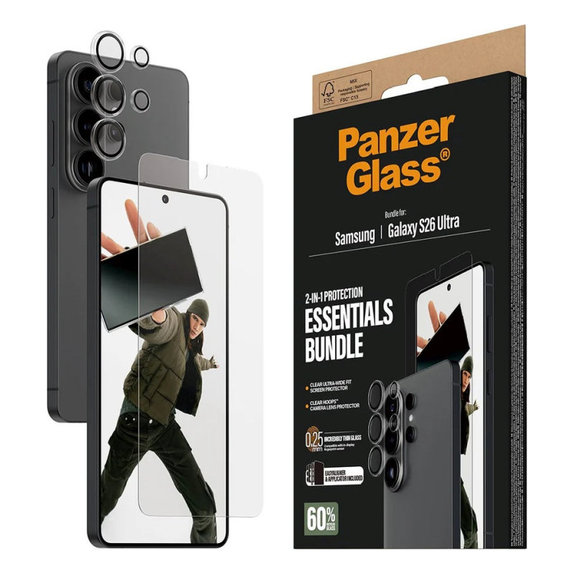 Bundle Essentials 2-in-1 for Samsung S26 Ultra, PanzerGlass