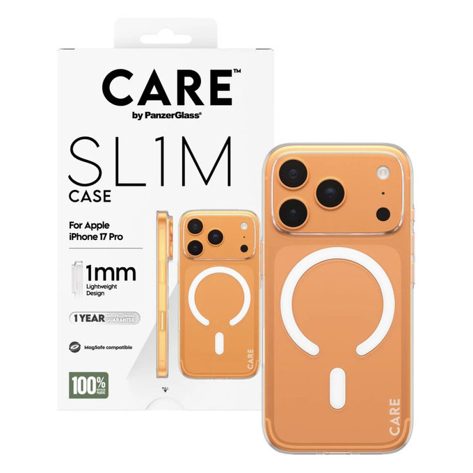 Case SL1M for iPhone 17 Pro, Transparent, CARE