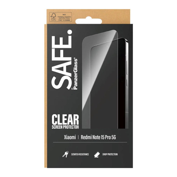 UWF Tempered Glass for Xiaomi Redmi Note 15 Pro 5G, Black, SAFE